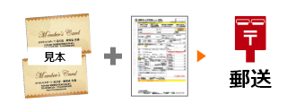 見本のカード2枚と専用注文書を郵送